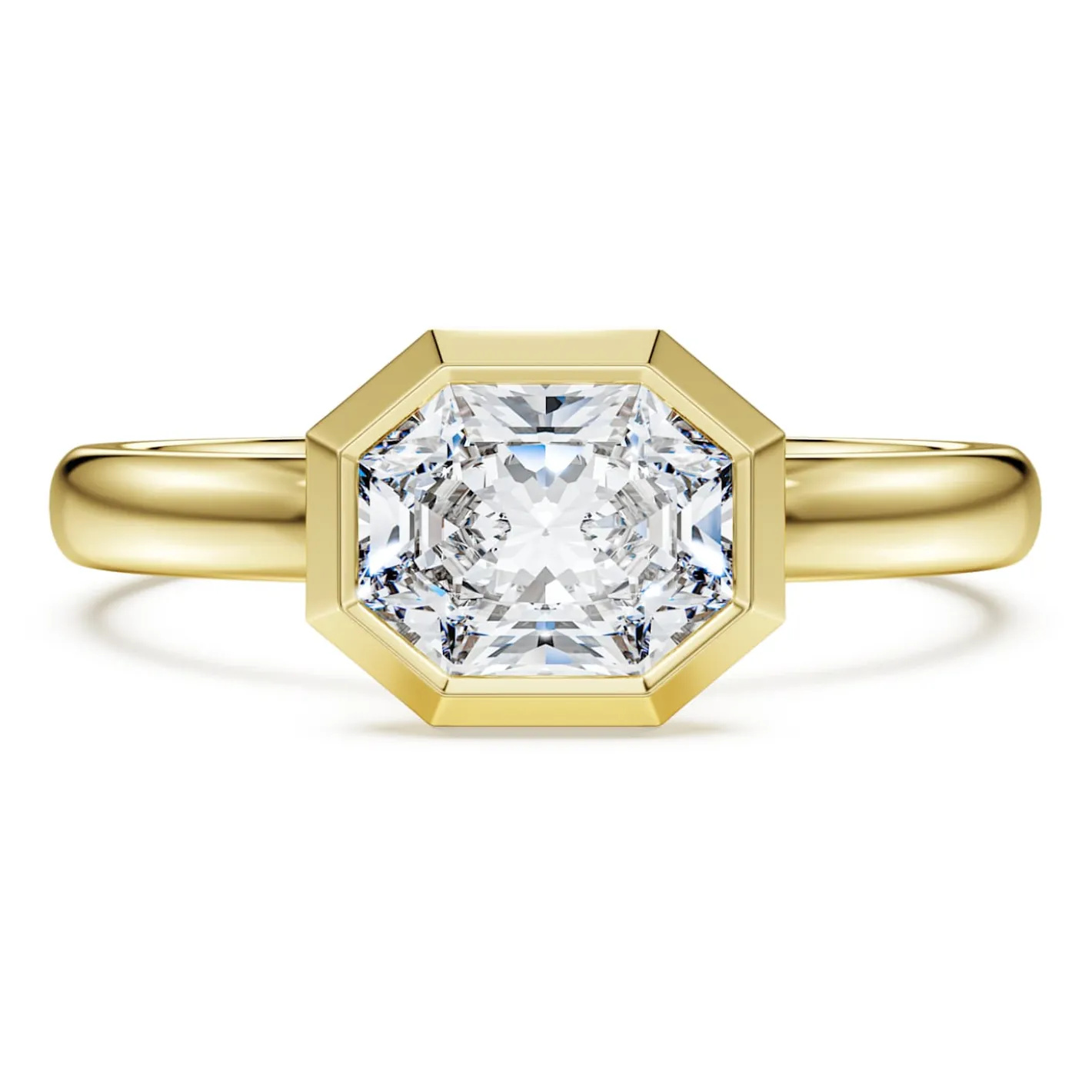 Octagon Ring mit Kesselfassung